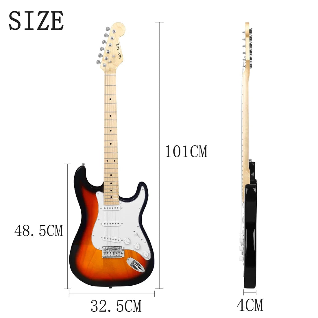 SLADE New 39 Inches Electric Guitar 6 Strings 22 Frets ST Electric Guitar Set Maple Fingerboards Electric Guitar with Amplifier