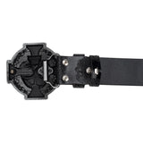 Skull Leather Belt Embossed Pattern Cowskin Fashion Buckle for Men