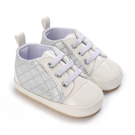 Newborn Baby Shoes Boy Girl Classical Sport Soft Sole PU Leather Multi-Color First Walker Casual Sneakers White Baptism Shoes