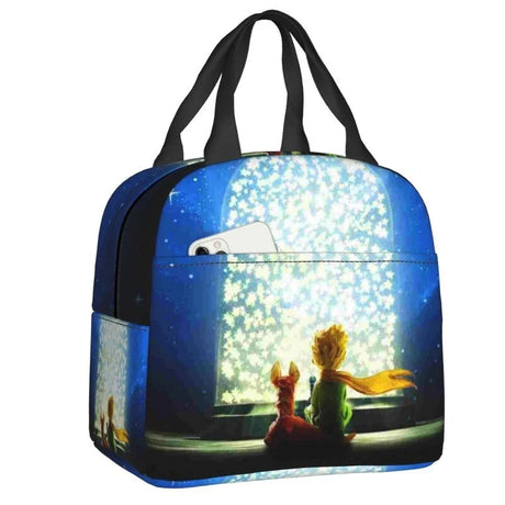 Custom The Little Prince Birds And Stars Lunch Bag Men Women Thermal Cooler Insulated Lunch Box for Adult Office