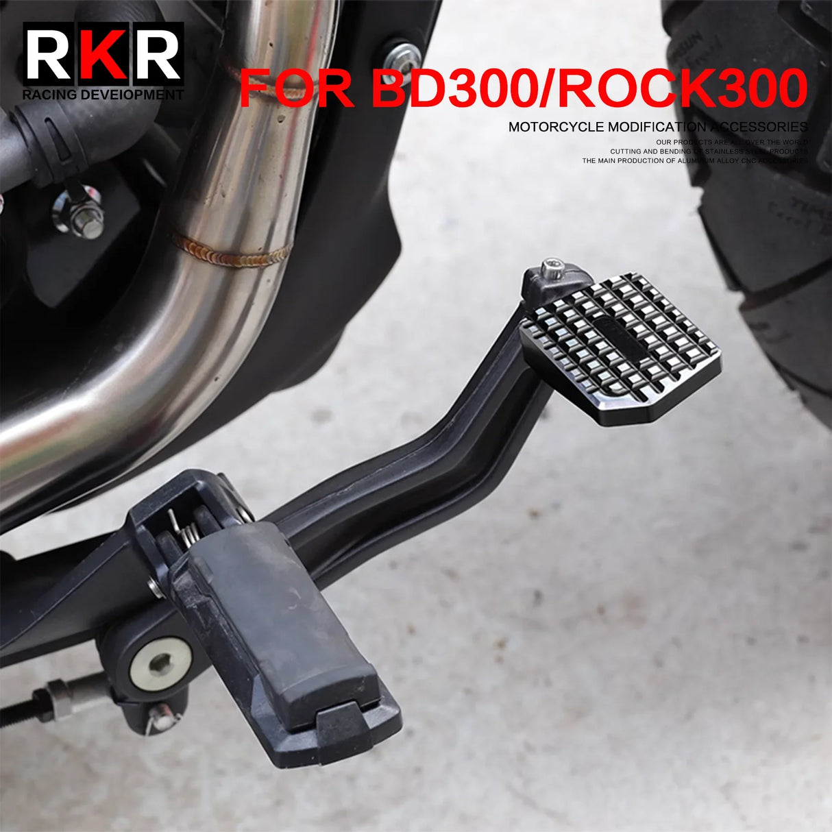 CNC Motorcycle Rear Foot Brake Pedal Enlarge Brake Peg Pad Extender Accessories for BENDA BD300 ROCK300 LFC700 BD450 BD500-2