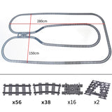 City Trains Train Track Rail Bricks Model Toy Soft Track Cruved Straight For Kids Gift Compatible All Brands Flexible Railway