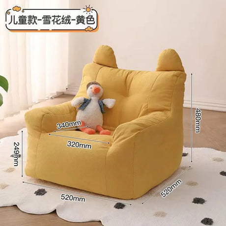 Lazy INS Kids Sofa Mini Bean Bag Lamb Velvet Casual Seat Cartoon Children's Sofa Reading Tatami Baby Furniture