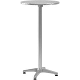 Furniture Mellie 23.25" Round Aluminum Indoor-Outdoor Bar Height Table with Flip-Up Table