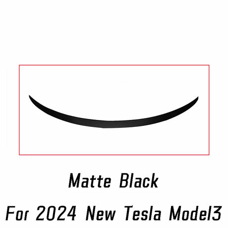 For 2024 New Tesla Model 3 Rear Trunk Lid Boot Ducktail Lip Car Spoiler Wings ABS Black Carbon Exterior Tuning Accessories Part