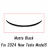 For 2024 New Tesla Model 3 Rear Trunk Lid Boot Ducktail Lip Car Spoiler Wings ABS Black Carbon Exterior Tuning Accessories Part