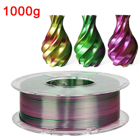 Tricolor 3D Printer Filament Silk PLA 3 Color for 3D Printing Materials 1.75mm Sublimation Products Colorful Filaments