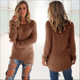 2023 Women's Winter Fleece Fluffy Sweater Jumper Ladies Warm Pullover Tops Blouse Shirt Clothing Plus Size