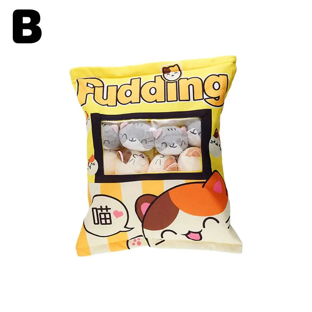 Cute Cat Snack Pillow Pudding Decorative, Stuffed Dolls With Cat Pudding Kawaii Toy Plush Plush Pillow Animal Gifts