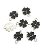 Dopamine Four-leaf Clover Enamel Charms 20pcs DIY Necklace Bracelet Earrings Keyring Amulet Pendants Creative Gift Accessories