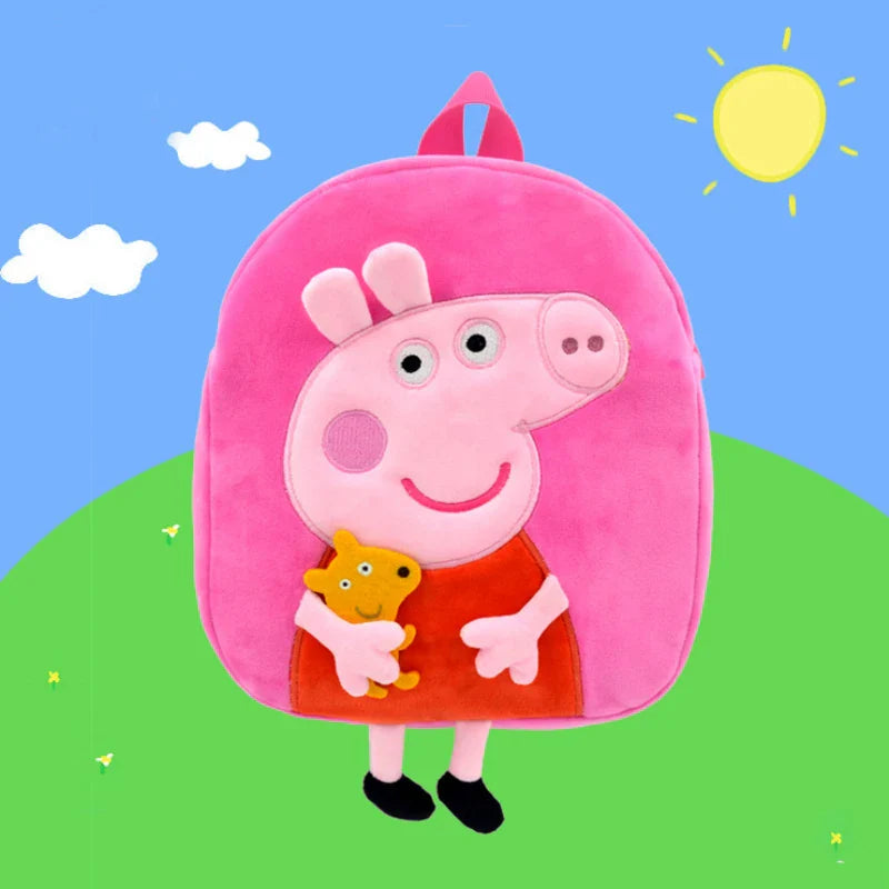 Peppa Pig Child Plush Backpack George Kindergarten Backpack Cartoon Shoulder Bag Girls Birthday Gifts Toys Toddler School Bags