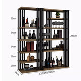 European Iron Bar Wine Cabinets Retro Display Cabinet Industrial Wind Bar Furniture Home Wine Rack Living Room Storage Display