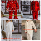 2023 Winter PJ Kids Christmas Pajamas Family Pyjamas Set for Women Girl's Baby Boy Men's Pajamas Red White Velvet Lounge Wear