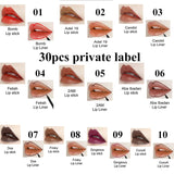 Wholesale Lipgloss Long Lasting Permanent Water Resistant Lipstick Lip Liner Makeup Set Private Label Glossy Matte Lipstick Set