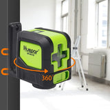 Huepar 2 Lines Laser Level Self Levelling ( 4 degrees) Green Red Beam Laser Horizontal & Vertical Cross-Line with Magnetic Base