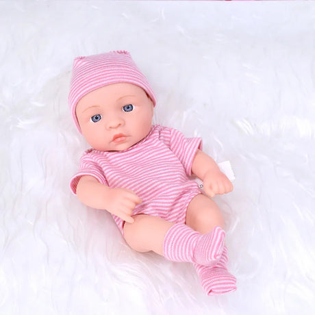 20CM Reborn Baby Doll Toddler Real Soft Touch Mini Soft and Full Body Silicone Reborn Toddler Doll lifelike Newborn Doll Toys