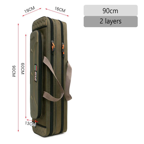 NON-Foldable 2/3/4 Layer Fishing Rod Tackle Bag 80/100/120/130CM Multifunctional Fish Reel Lure Line Tools Storage Case Gear