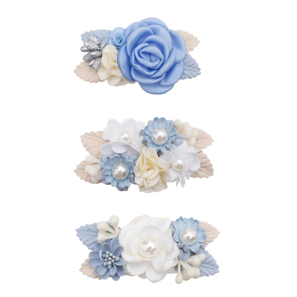 Baby Accessories Princess Flower Hairpins for Baby and Little Girl Imitation Headdress Kids Princess Hair Accessories 3 Pcs Set