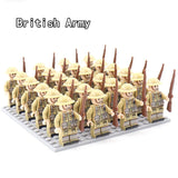 WW2 24pcs Military Army Soldier Soviet US UK German France Building Blocks Set Model Bricks Action Figures Weapon Toys Kids Gift