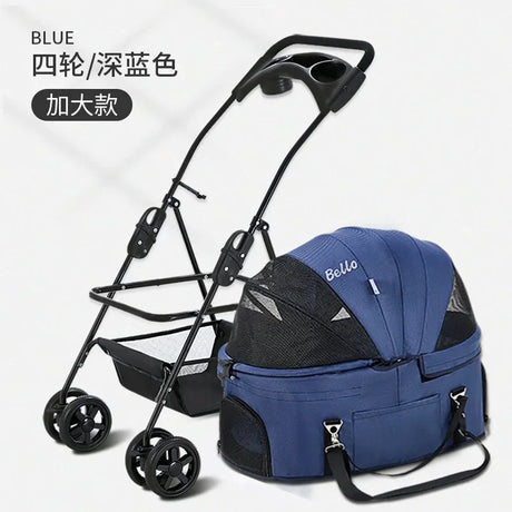 Detachable Pet Trolley 4 Wheel Universal Dog Stroller for Small Dog Cat Carrier Load Bearing 20kg