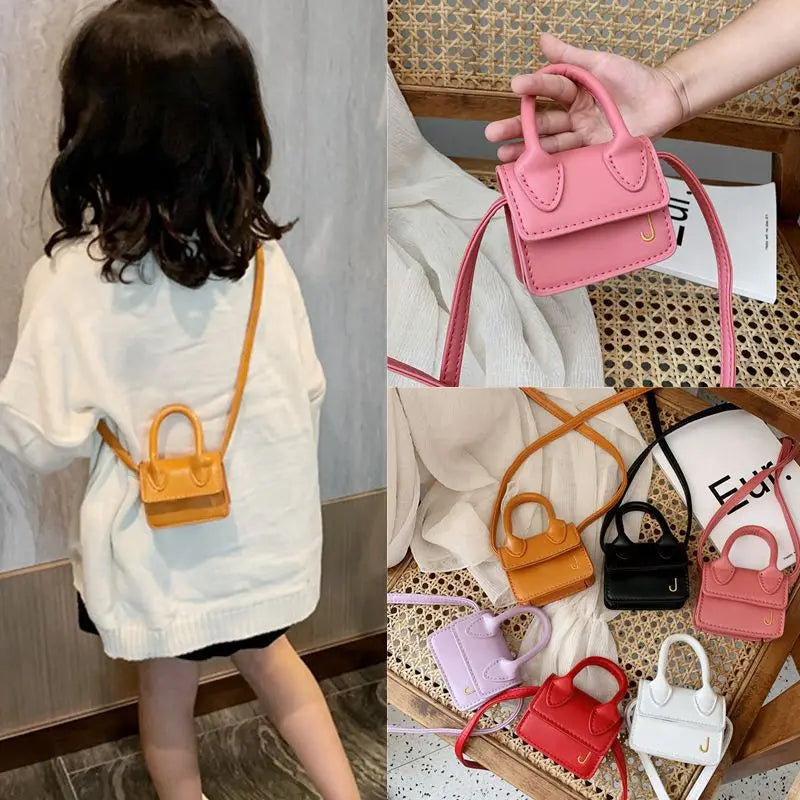 Girl Messenger Backpack Mini Purses and Handbags PU Leather Kids Crossbody Bag Baby Small Coin Pouch Tote Child Wallet