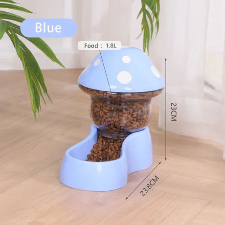 1.8L/500g Cat Automatic Feeder Mushroom Shape Water Bottle Cat Bowl Feeding & Watering Supplies Dog Water Dispenser Pet Products