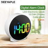 Deeyaple Colorful Alarm Clock Desk Clock Memory Function 12 24H LED Digital Table Clocks Dual Alarm Snooze Bedroom Bedside Clock