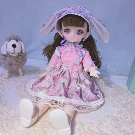 BJD Girl Dolls 30cm Kawaii 6 Points Joint Movable Dolls With Fashion Clothes Soft Hair Dress Up Girl Toys Birthday Gift Doll New