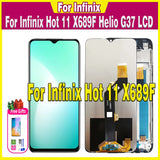 6.82" Display For Infinix Hot 11 X689F Helio G37 LCD Screen Touch Digitizer Sensor Hot11 X689F Assembly Replacement With Frame