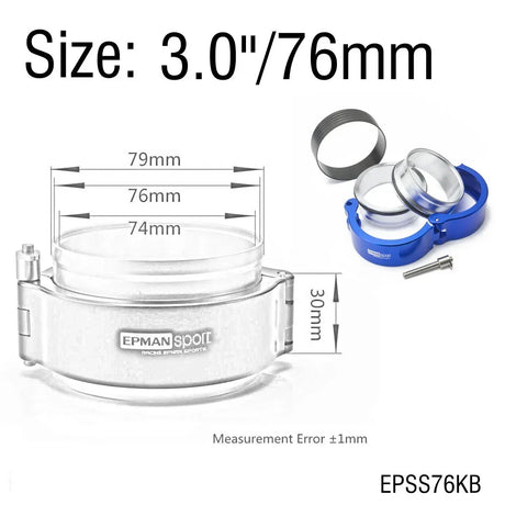 EPMAN HD Clamp System Assembly Exhaust V-band Clamp Quick Release For 2.0"/2.5"/2.75"/3.0" OD Exhaust / Intercooler Pip/Turbo