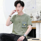 2024 New fashion Men's Pure Cotton Trendy  Long sleeved  Solid Color Boy's Customized T-shirt  5630