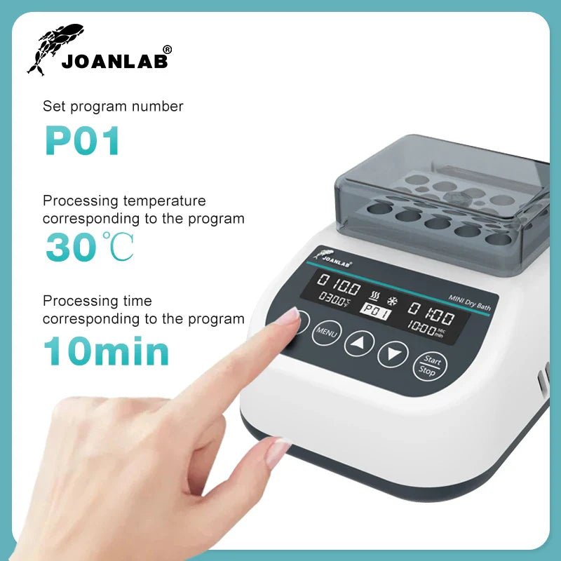 JOANLAB Portable Mini Thermostatic Dry Bath Incubator Lab Heater With Heating Block For 0.2/0.5/1.5/2ml Centrifuge Tube