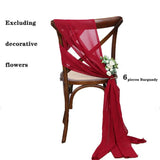 6PCS RUST Chiffon Chair Sashes 30 x 270cm Wedding Aisle Decoration for Weddings Christmas Baby Shower Birthday Party Decorations