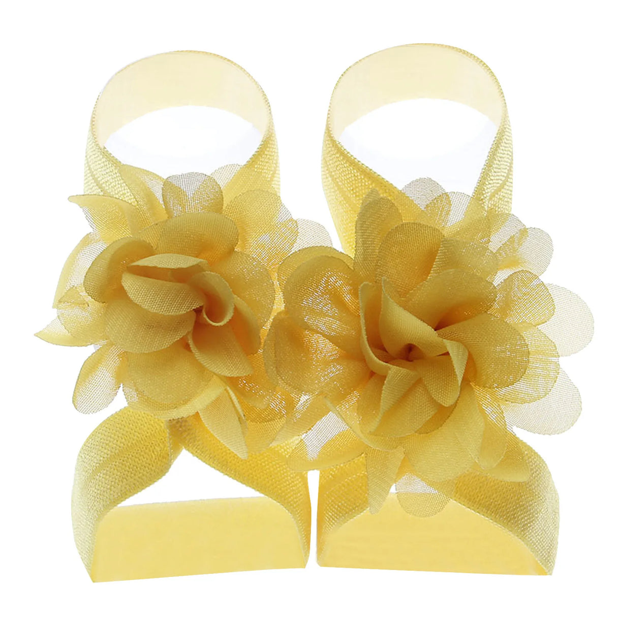 Cute Flower Chiffon Baby Sandals Soft Breathable Solid Color Strappy Barefoot Sandals Sandals Baby Girls Boys Children Shoes