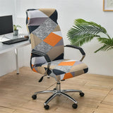 Geometry Printed Computer Chair Cover Elastic Office Chair Covers Non-Slip Rotating Seat Case Universal Armrest Chair Protector