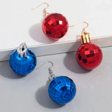 FishSheep Christmas Acrylic Mirror Disco Ball Drop Earring for Women Creative Rock 3D Bulb Dangle Earrings Xmas New Year Jewelry