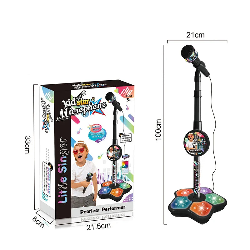 Kids Microphone with Stand Karaoke Song Machine Music Instrument Toys Brain-Training Educational Toys Birthday Gift for Girl Boy