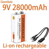 2023 9V 28000mAh Li-ion Rechargeable Battery Micro USB Batteries9 V Lithium for Multimeter Microphone Toy Remote Control KTV Use