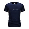 2024 New Men's Casual Top Short sleeved T-shirt with Car Print Fashion Design Street Wear Basic Top Graphic Plain T-shirt