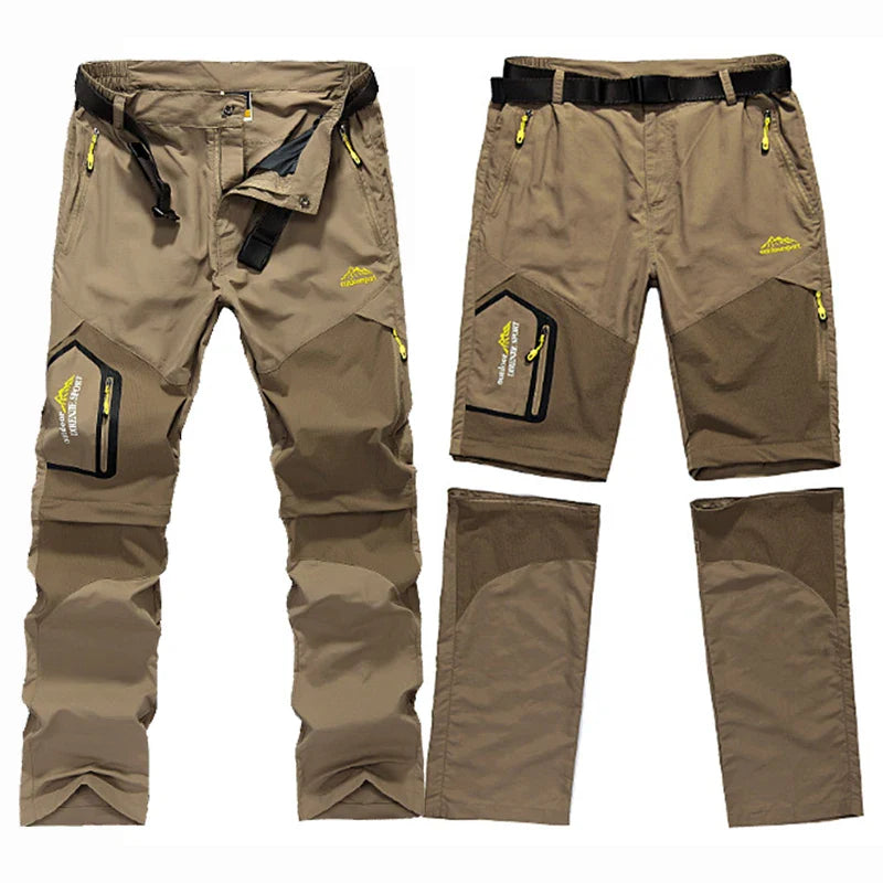 6XL Men Summer Hiking Pants Outdoor Lightweight Tactical Multi-pocket Detachable Loose Camping Fishing Cargo Shorts Trousers