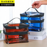 Women's double layer large capacity portable toiletry bag Waterproof cosmetics bag travel storage bag