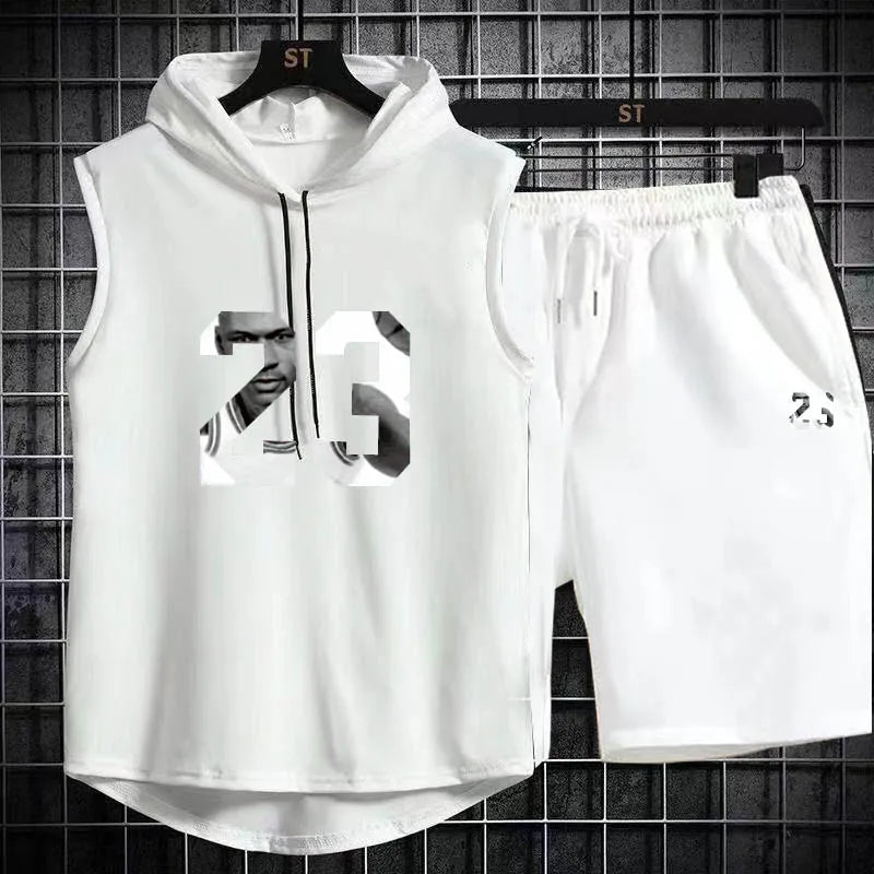 Men's track suit summer sportswear two-piece t-shirt shorts brand tracksuit jogging men's sports suit fitness clothes exercise