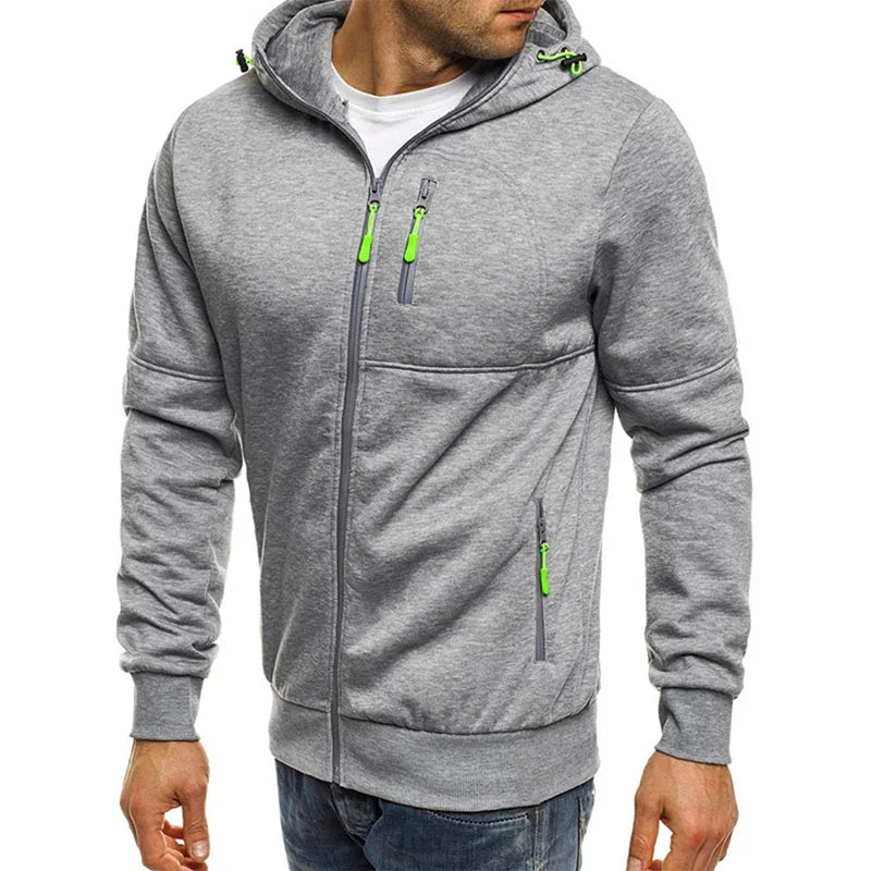 Men's Hoodies Sweatshirts Spring Autumn Casual Solid Zip Up Hoodie Tracksuit Long Sleeve Hooded Sweatshirt M-4XL Hoody Coat Men