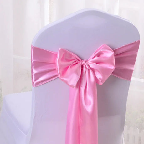 10/50/100pcs Satin Chair Bow Sashes Wedding Chair Knots Ribbon Butterfly Ties For Party Event Hotel Banquet Home Decoration