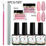 5g Dipping Nail Powder Set Nude Nail Glitter Dipping System Kit For Manicure Nail Art Decorations Natural Dry Without Lamp Cure