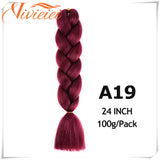 6 Pcs 24” Synthetic Braiding Hair Pink Jumbo Braids Hairstyles Purple Blue Blonde Ombre Hair Extensions For Women 100G/Pack