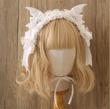 Gothic Black Bat Evil Hairpin Headband Halloween Cosplay Lace Hair Clip Girl Women Lolita Hair Accessories B2281