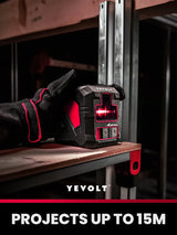 YEVOLT YVRLL4XS2/YVGLL4XS2 Red/Green Cross Line Laser Level 2-Line Self-leveling Measuring Tools Construction Machine