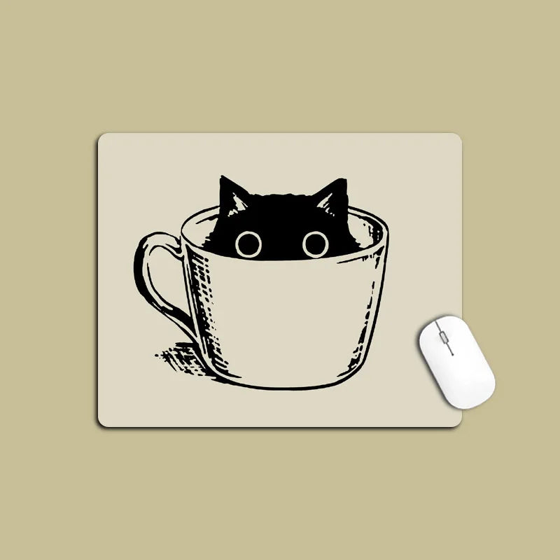 Mouse Mat Cat Mause Pad Cute Cartoon Gaming Pad Anti-slip Padding Office Accessories for Desk Simple Mousepad Small Table Pads