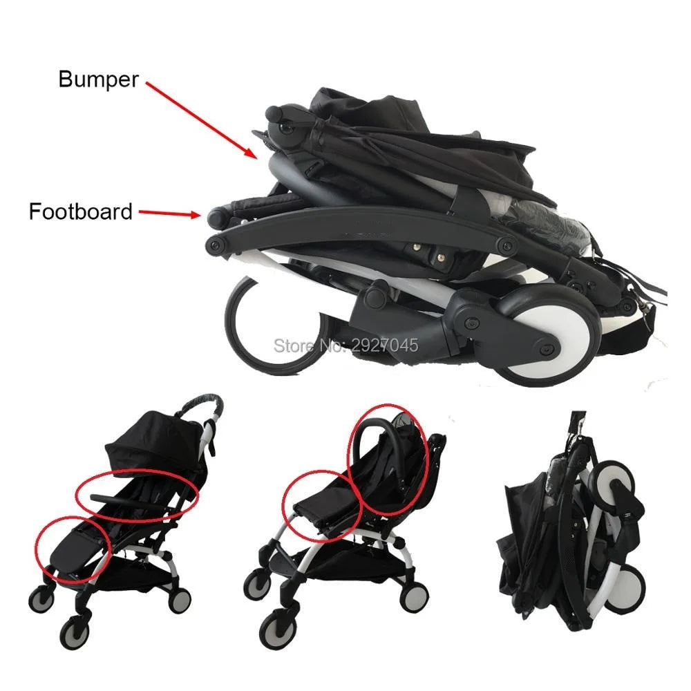 MomTan® Baby Stroller Accessories Armrest PU Leather Bumper Bar Handrail Extend Footboard Hook For Babyzen YOYO 2  YOYO+